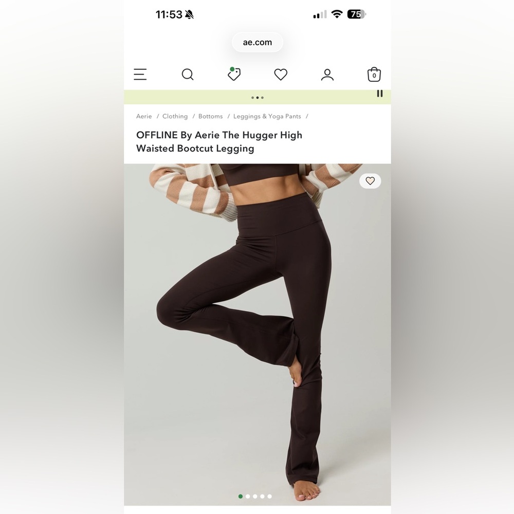 Aerie High-Waisted Brown Bootcut flare Leggings